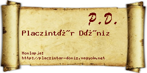 Placzintár Döniz névjegykártya